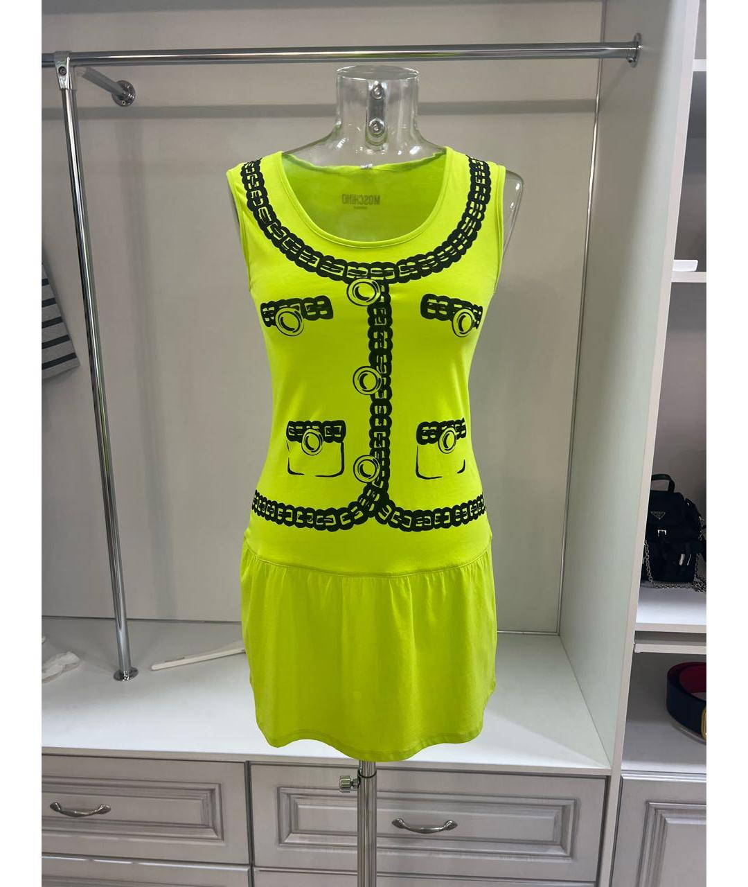 MOSCHINO Салатовыое хлопковое повседневное платье, фото 5
