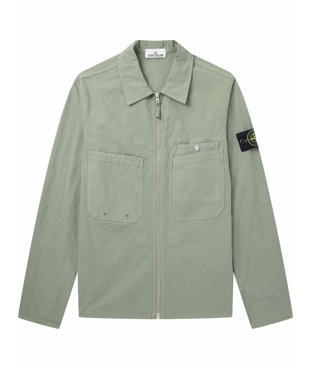 STONE ISLAND Зеленая хлопковая кэжуал рубашка, фото 1