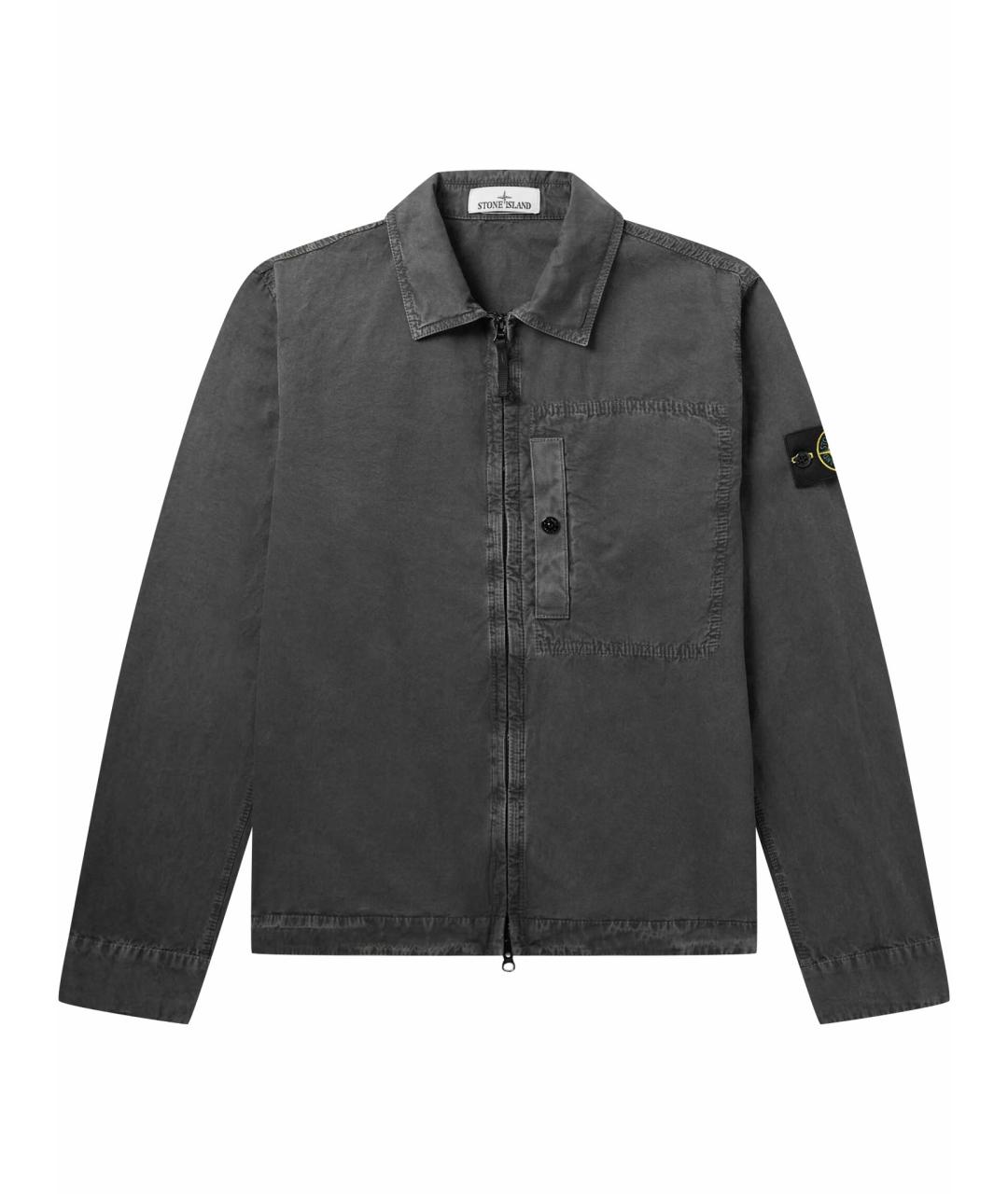 STONE ISLAND Серая хлопковая кэжуал рубашка, фото 1