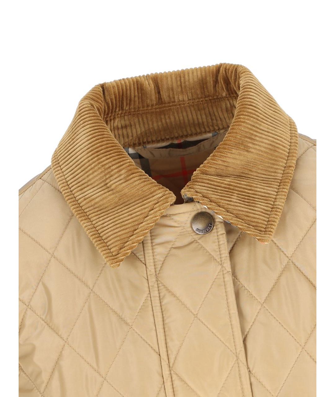 BURBERRY Бежевая полиамидовая куртка, фото 2