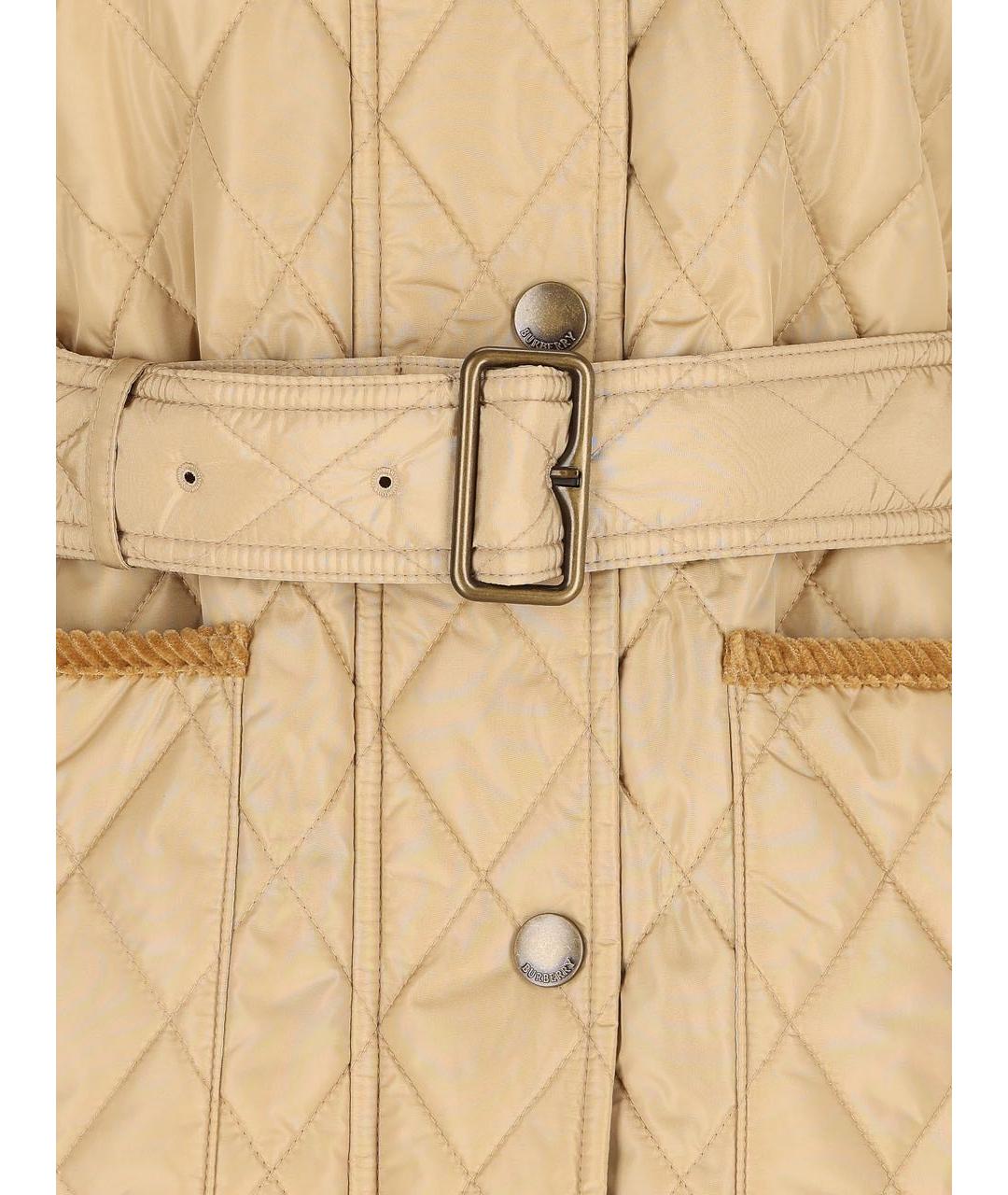 BURBERRY Бежевая полиамидовая куртка, фото 3