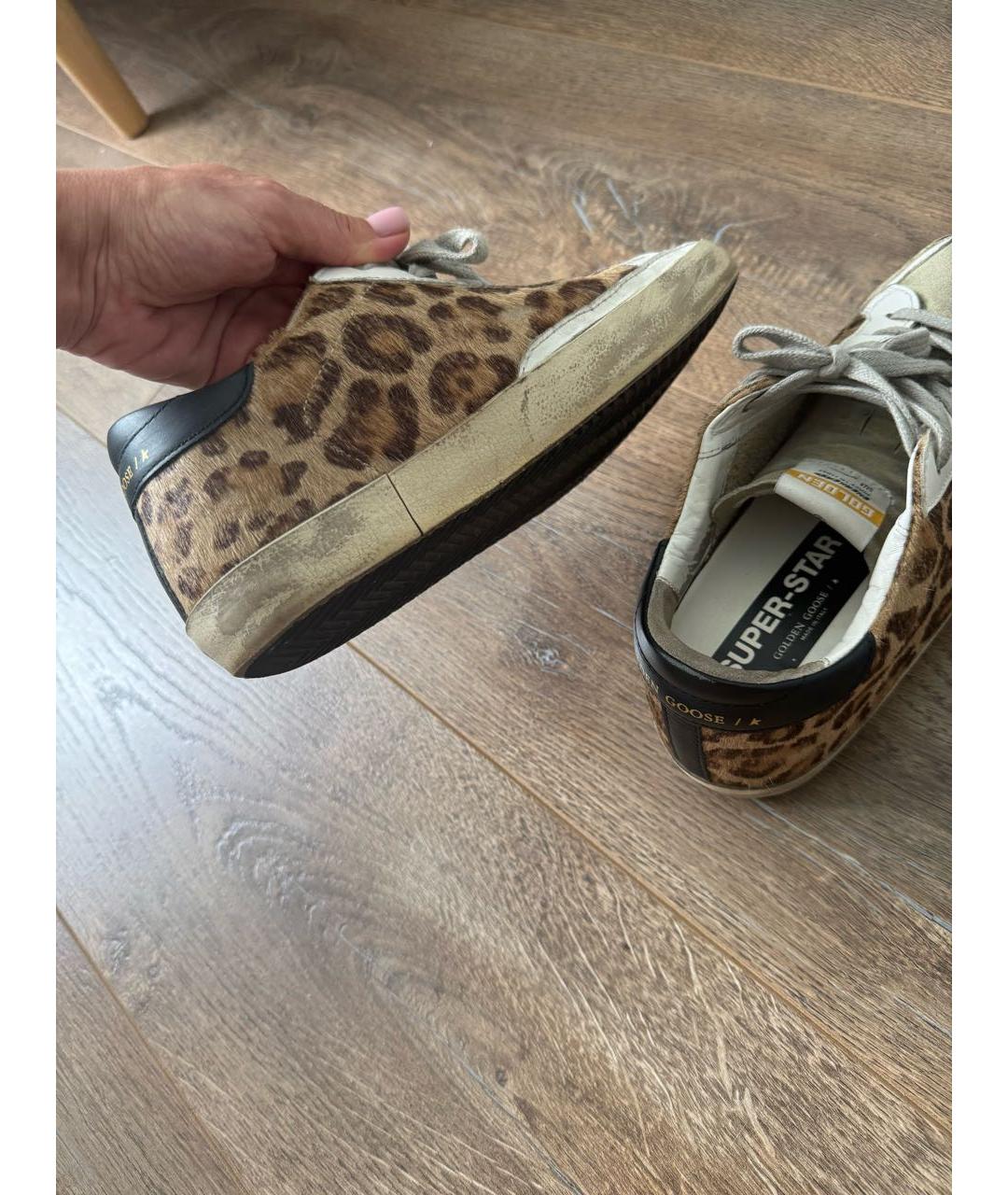 GOLDEN GOOSE DELUXE BRAND Коричневые текстильные кеды, фото 3
