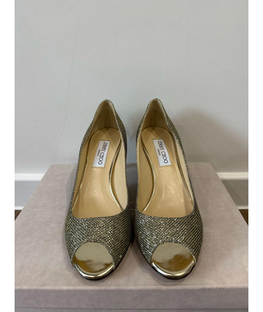 JIMMY CHOO Золотые туфли, фото 2
