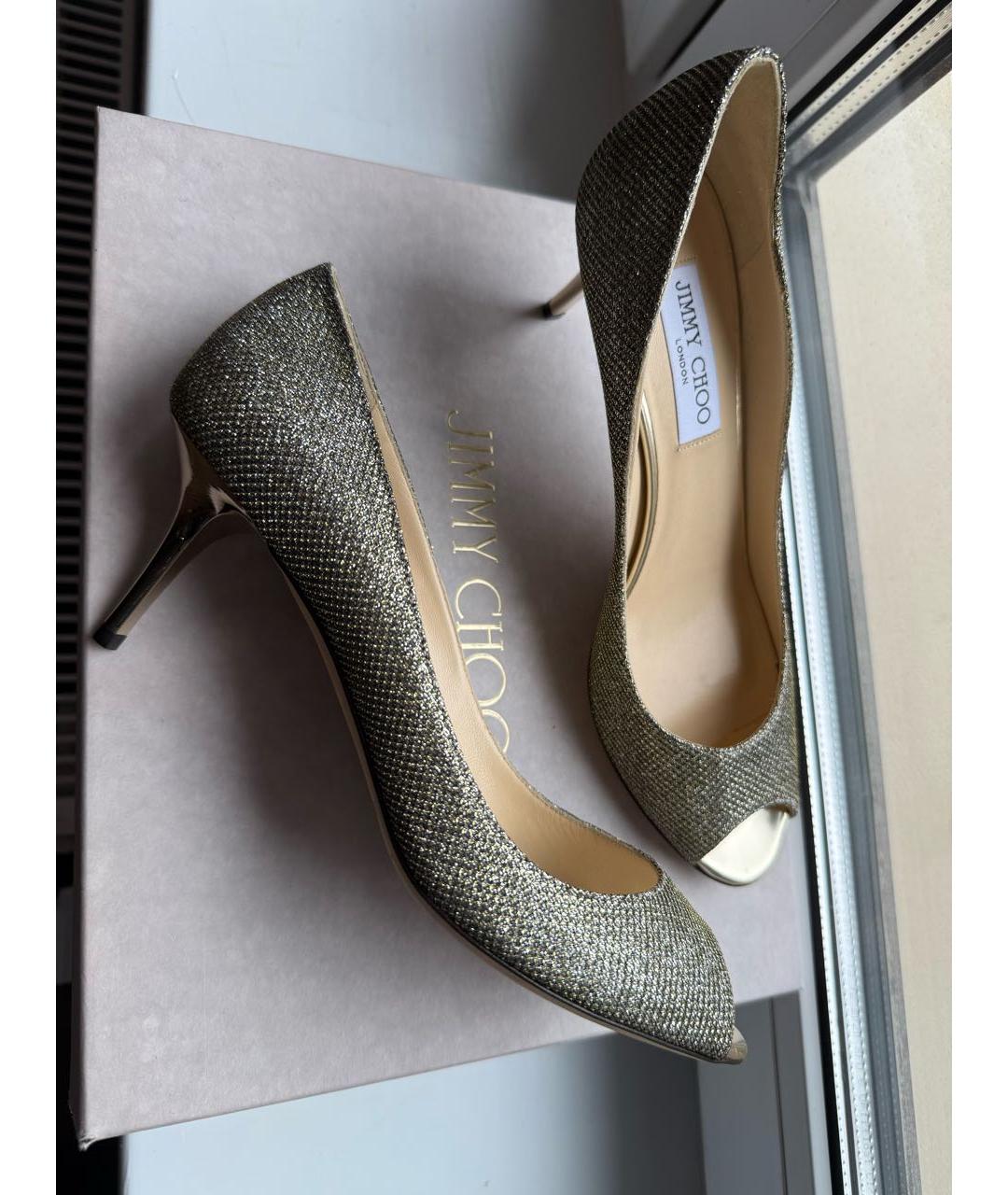 JIMMY CHOO Золотые туфли, фото 8