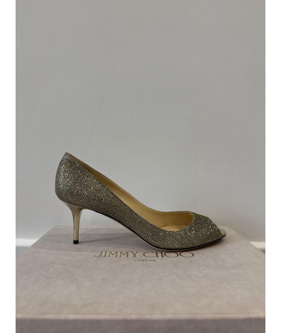 JIMMY CHOO Золотые туфли, фото 9