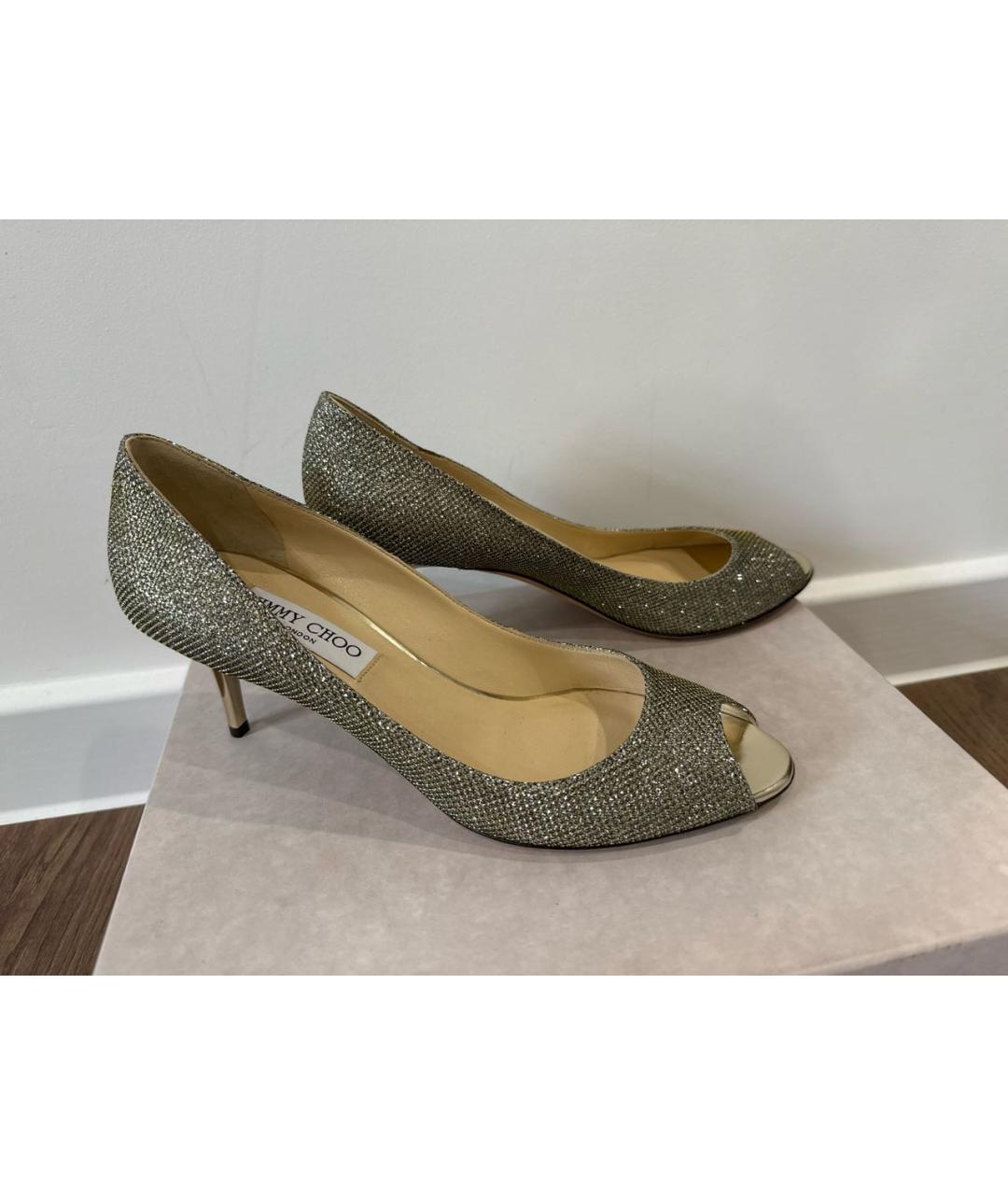 JIMMY CHOO Золотые туфли, фото 7