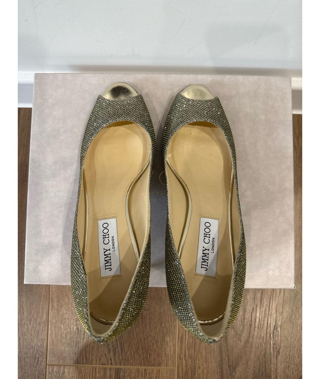 JIMMY CHOO Золотые туфли, фото 3