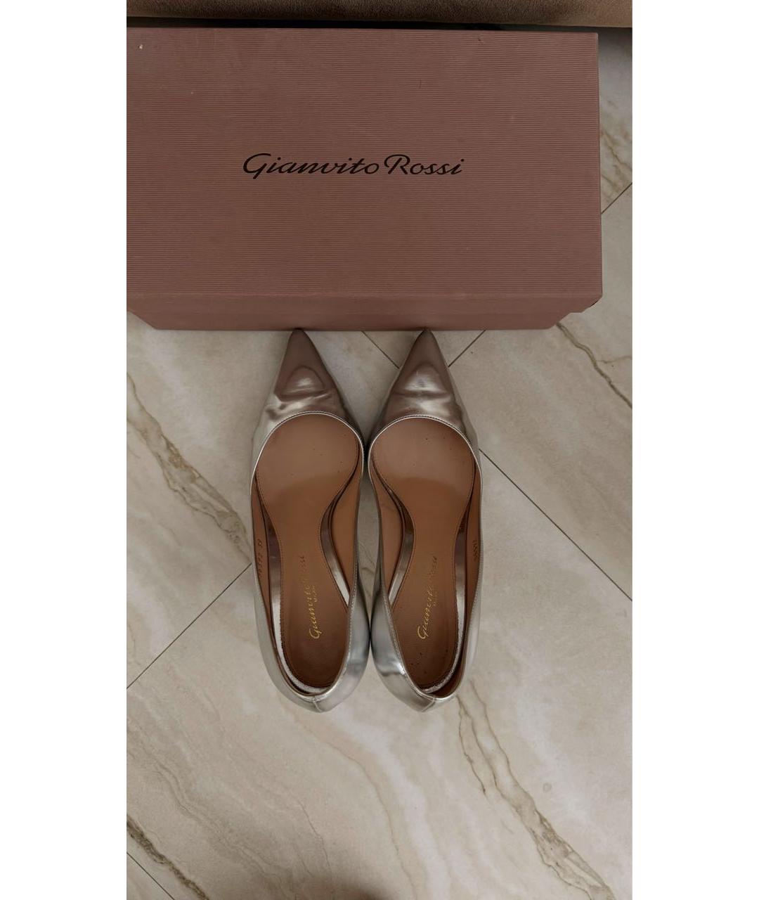 GIANVITO ROSSI Серебряные туфли из лакированной кожи, фото 3