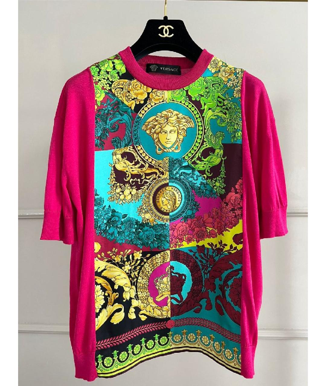 VERSACE Мульти шелковая футболка, фото 8