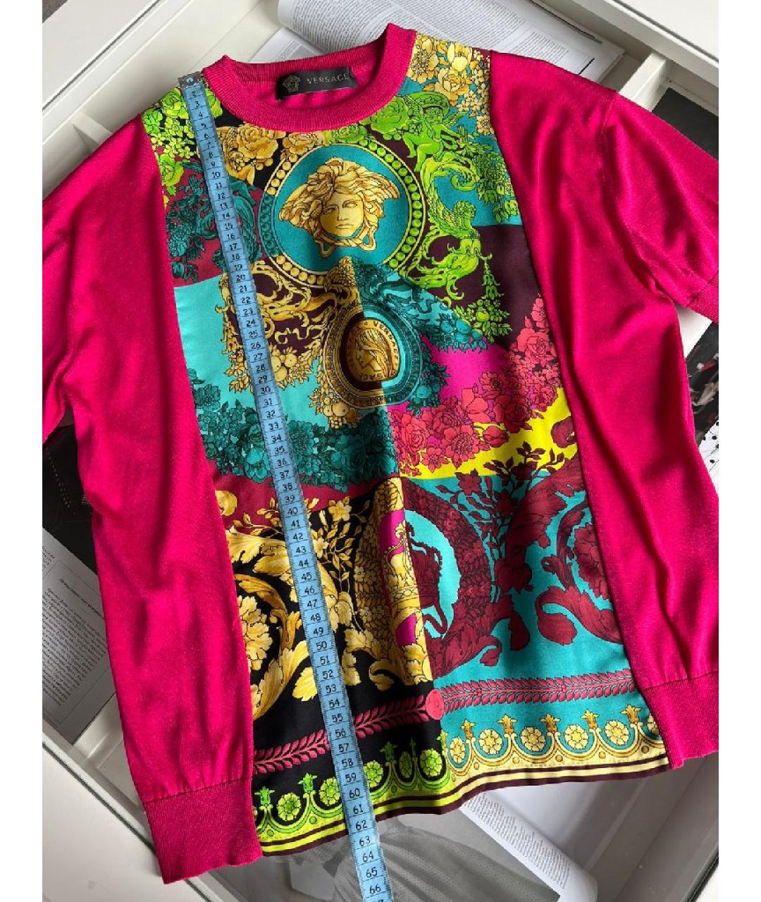 VERSACE Мульти шелковая футболка, фото 6
