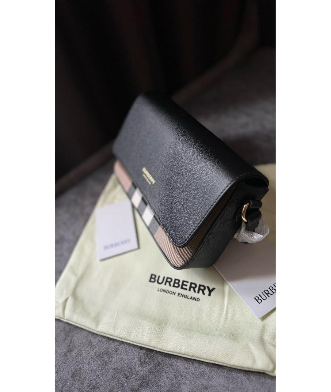 BURBERRY Черная кожаная сумка через плечо, фото 3