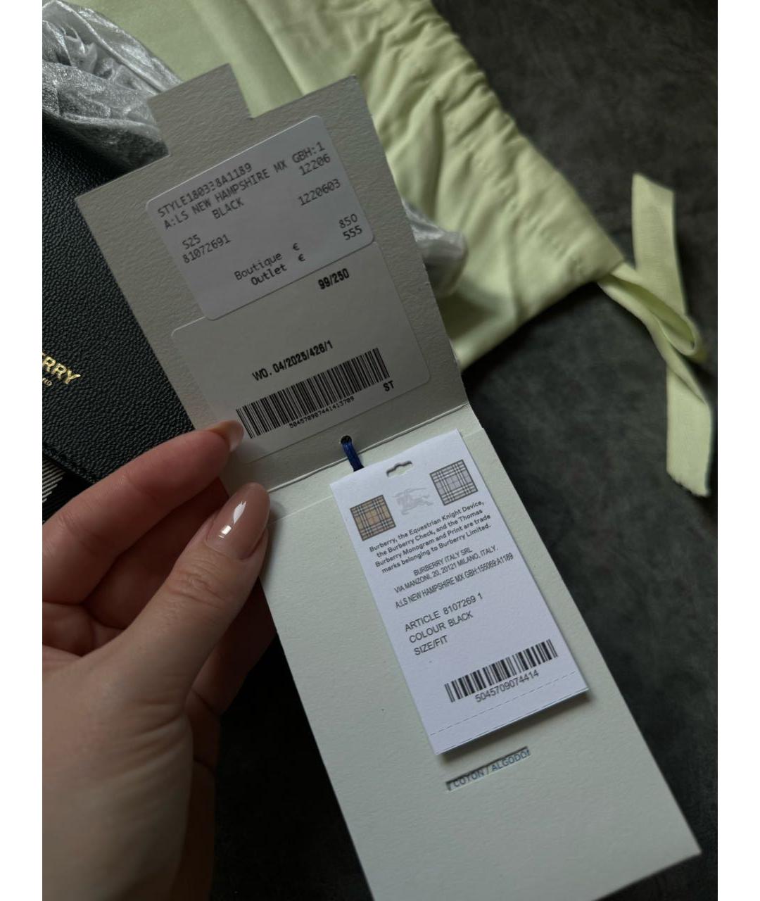 BURBERRY Черная кожаная сумка через плечо, фото 8