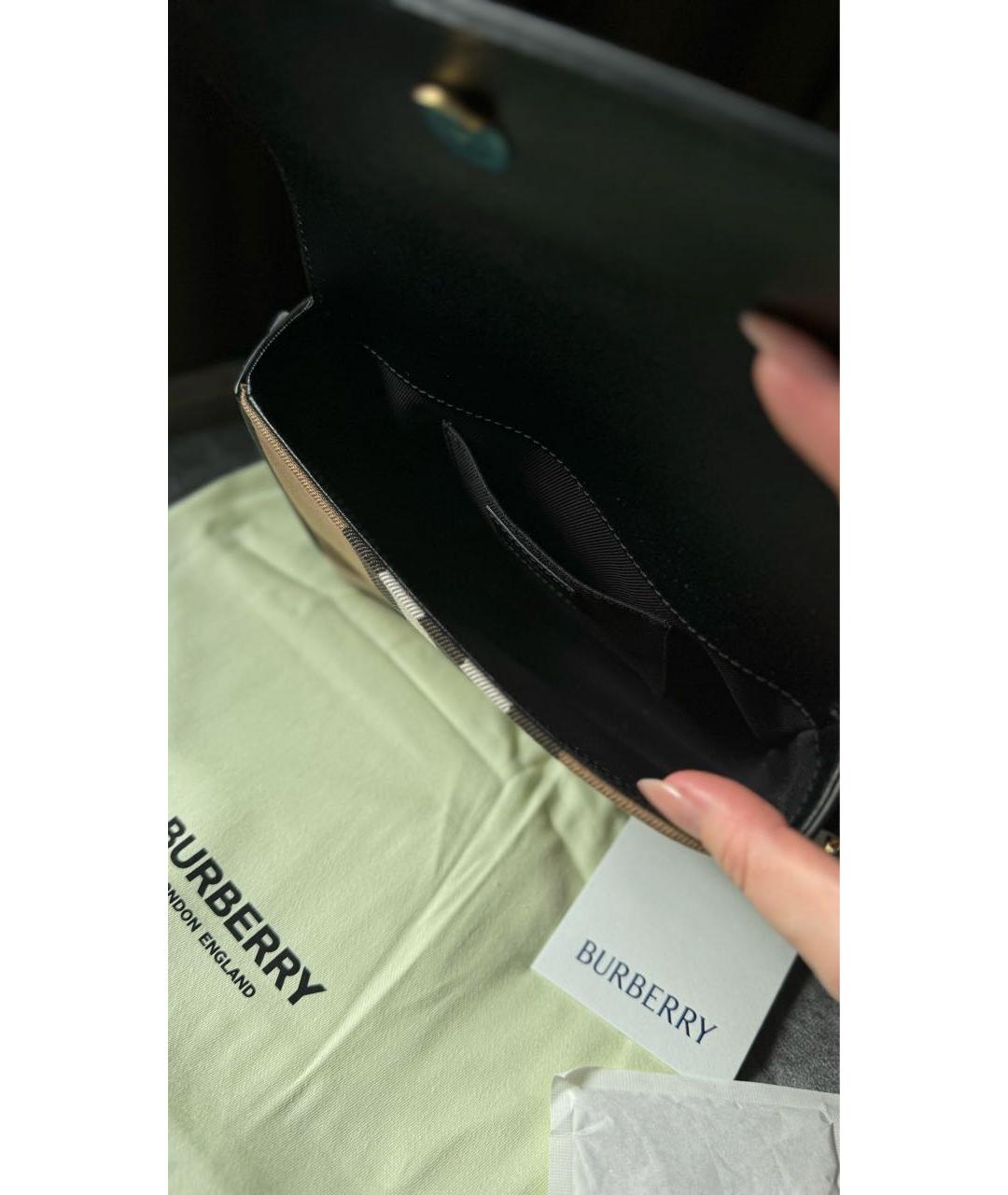 BURBERRY Черная кожаная сумка через плечо, фото 6