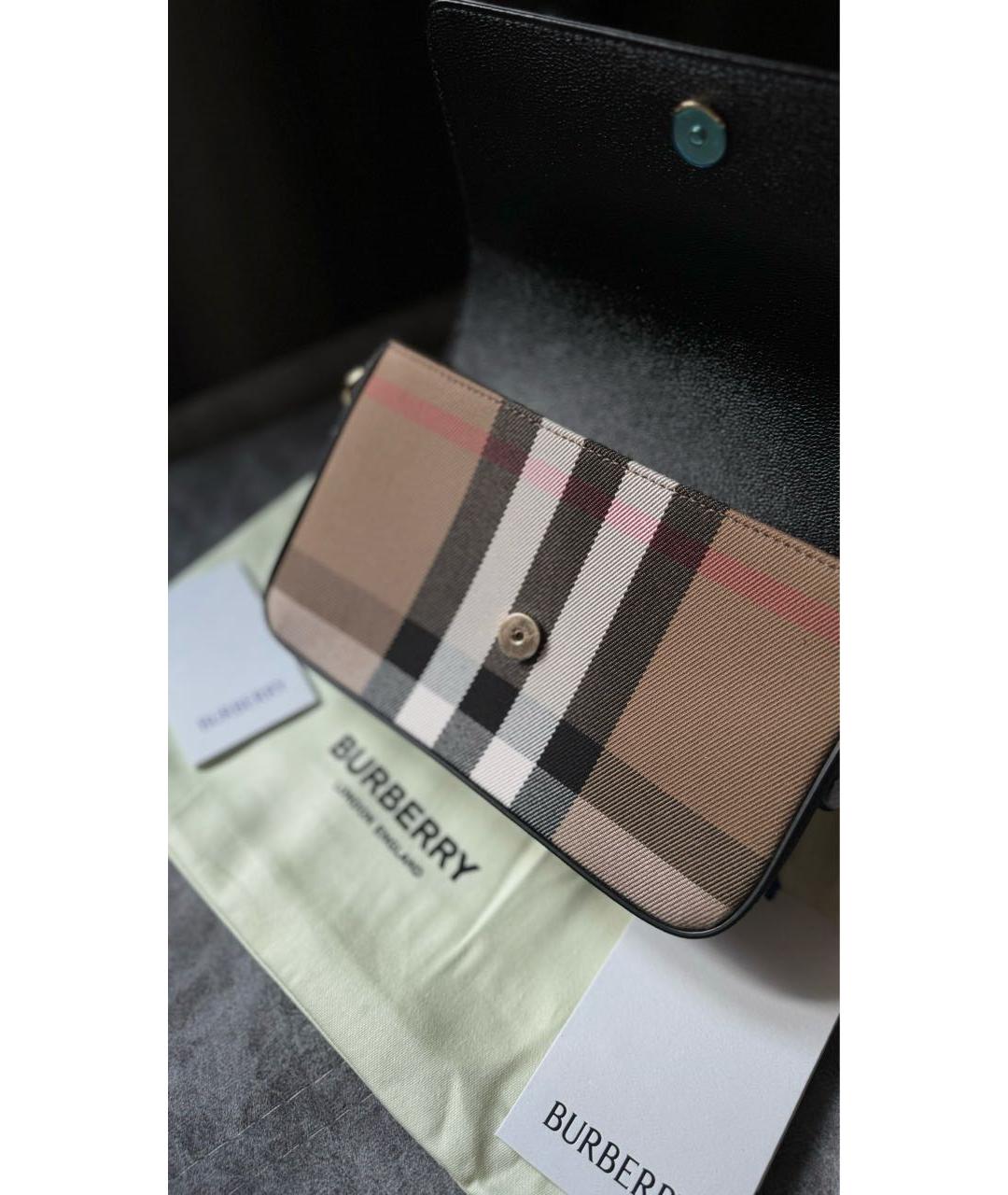 BURBERRY Черная кожаная сумка через плечо, фото 5