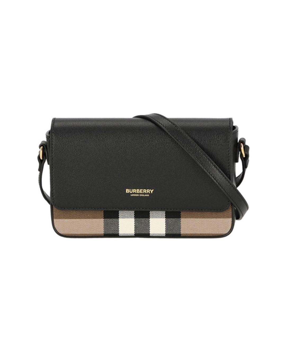 BURBERRY Черная кожаная сумка через плечо, фото 9