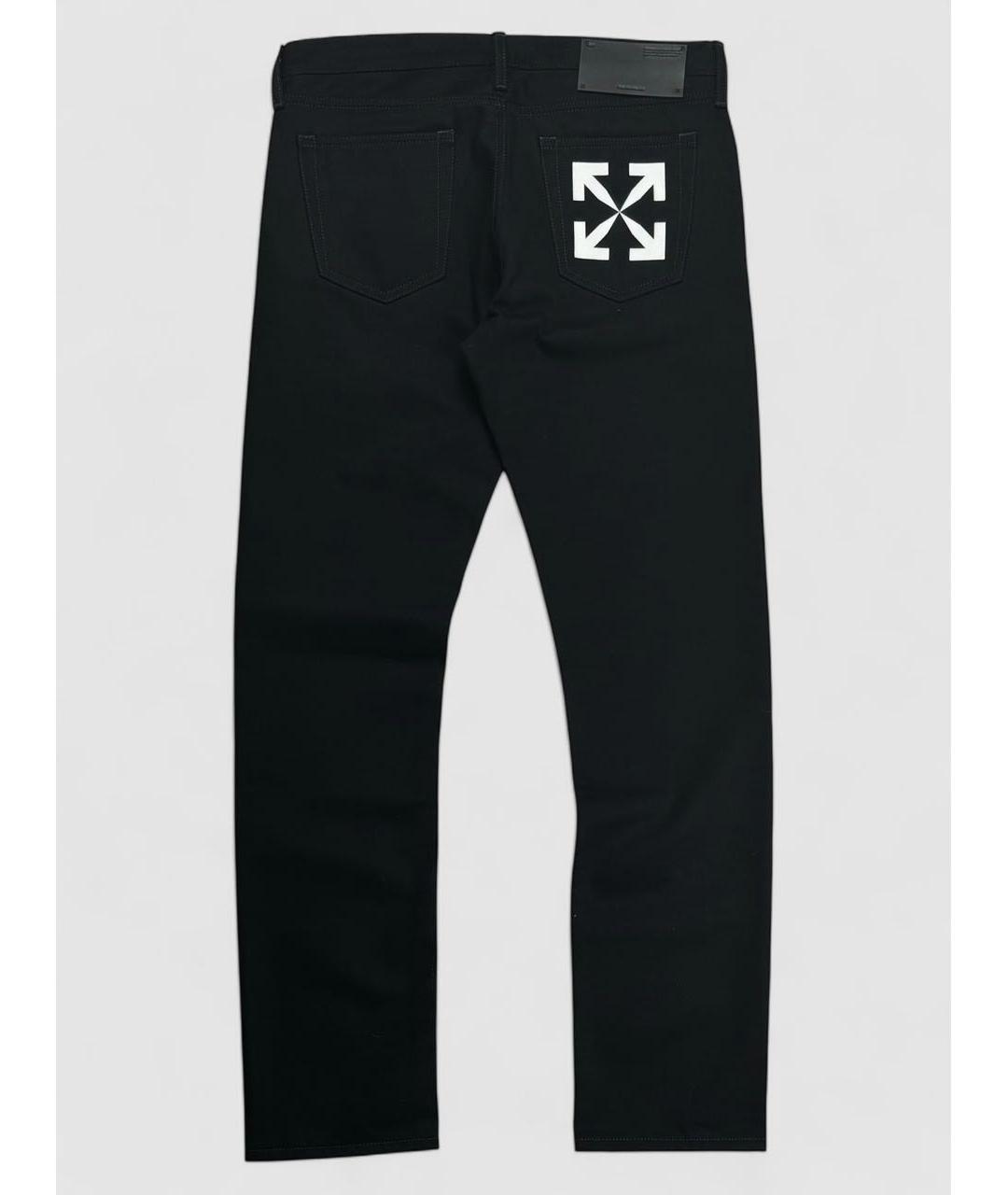 OFF-WHITE Черные хлопковые джинсы скинни, фото 2