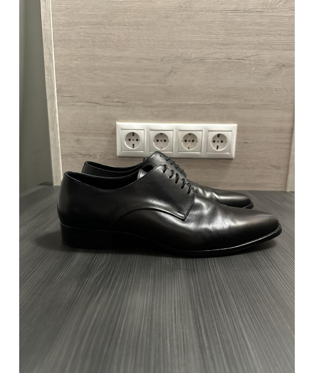 SAINT LAURENT Черные кожаные туфли, фото 3
