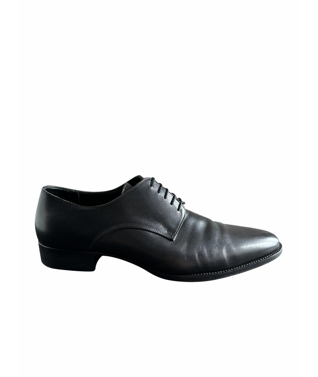 SAINT LAURENT Черные кожаные туфли, фото 1