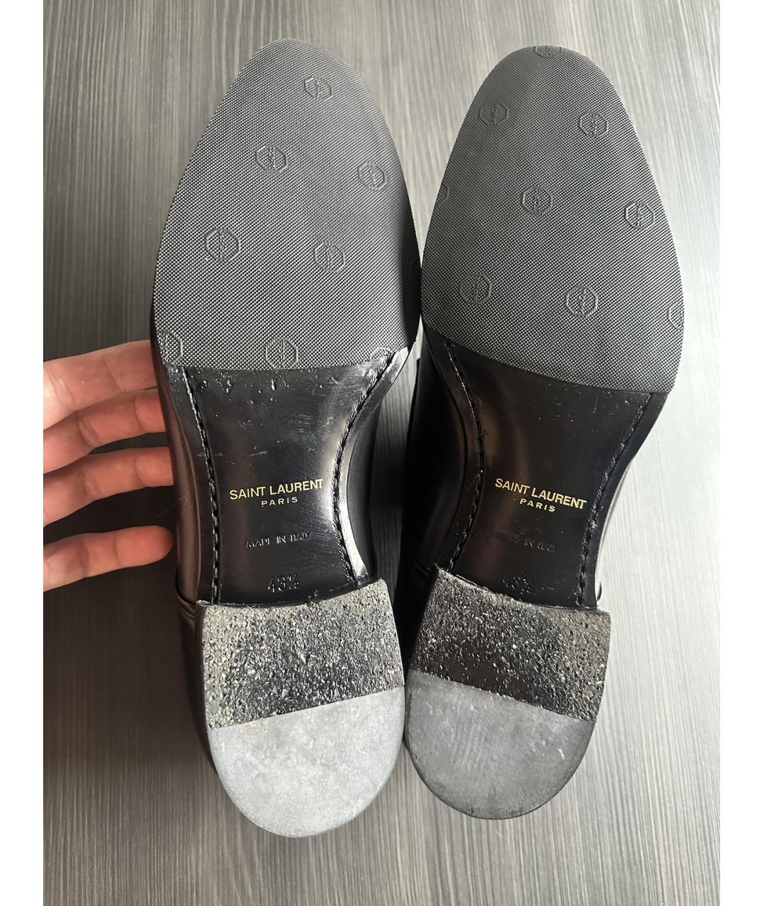 SAINT LAURENT Черные кожаные туфли, фото 8