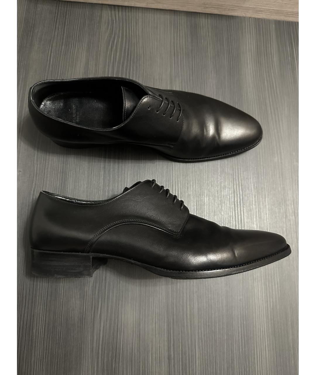 SAINT LAURENT Черные кожаные туфли, фото 5