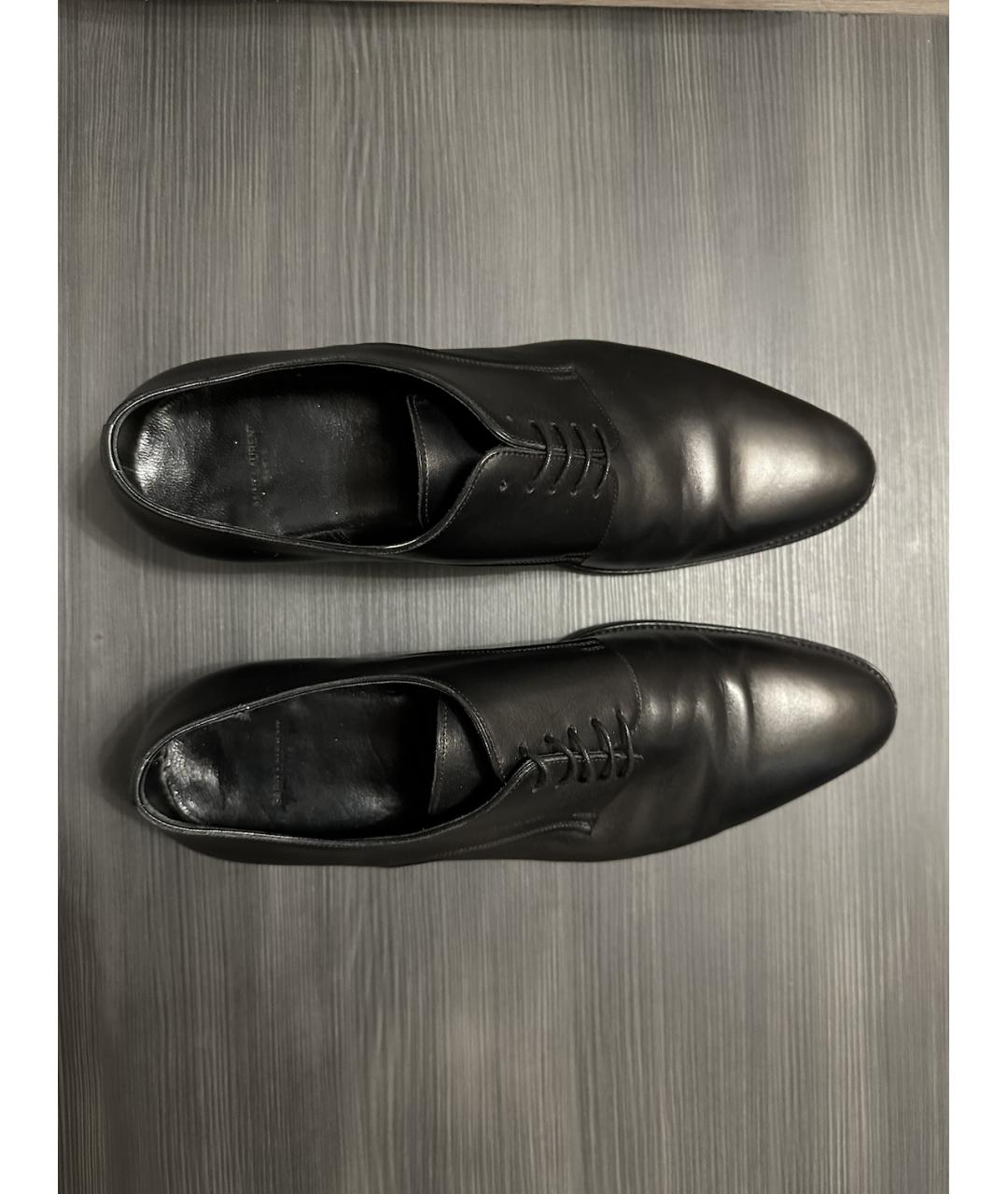 SAINT LAURENT Черные кожаные туфли, фото 4