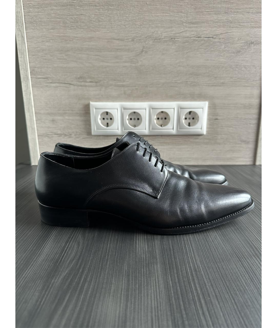 SAINT LAURENT Черные кожаные туфли, фото 9