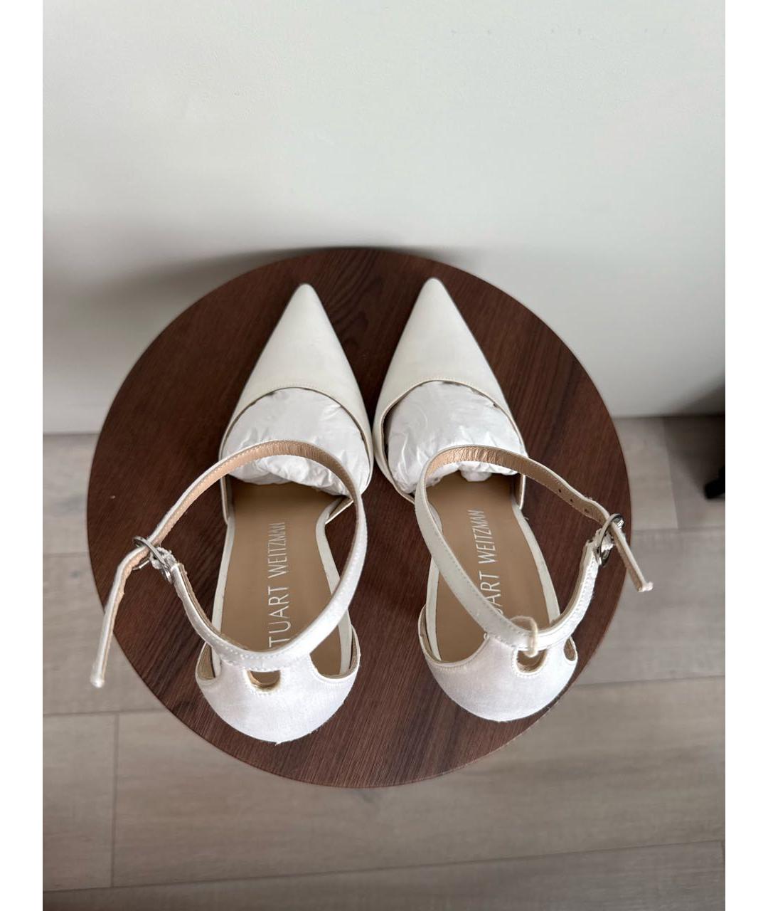 STUART WEITZMAN Белые текстильные туфли, фото 3