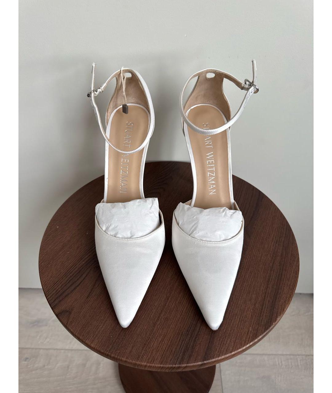 STUART WEITZMAN Белые текстильные туфли, фото 2