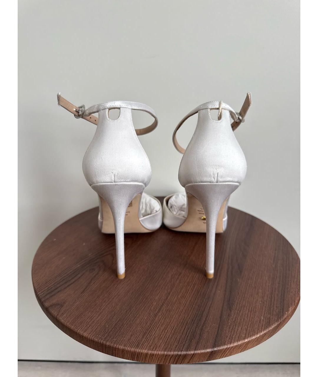 STUART WEITZMAN Белые текстильные туфли, фото 4