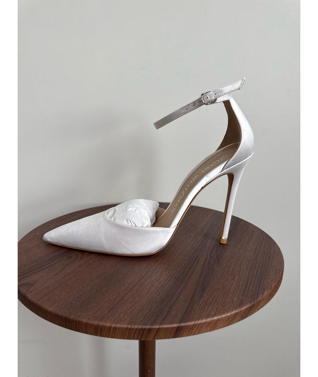 STUART WEITZMAN Белые текстильные туфли, фото 6