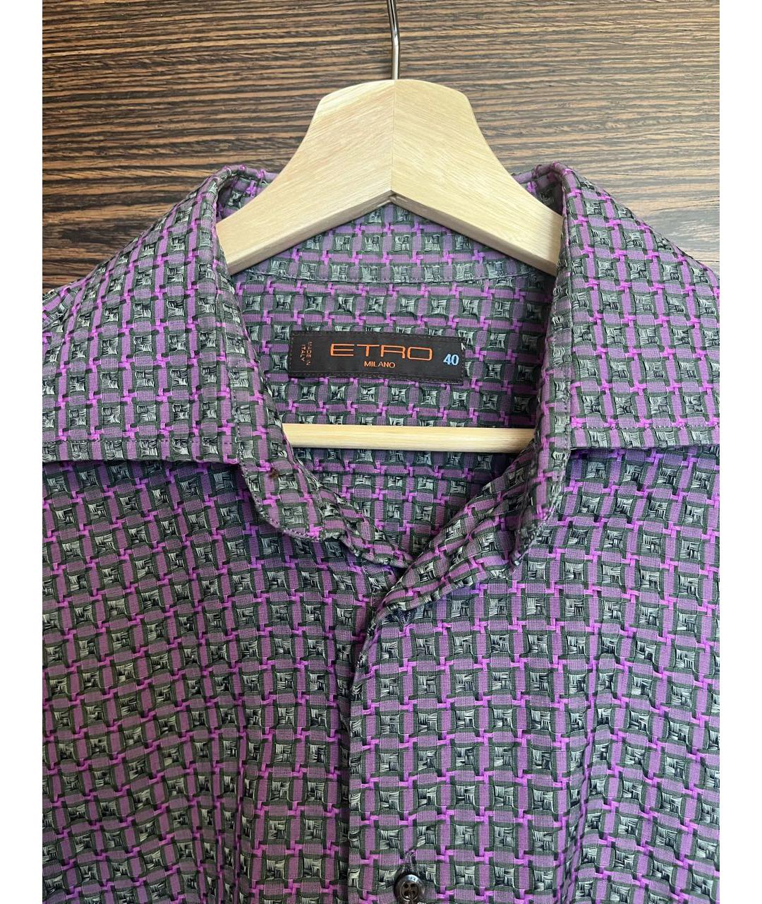 ETRO Фиолетовая хлопковая кэжуал рубашка, фото 3