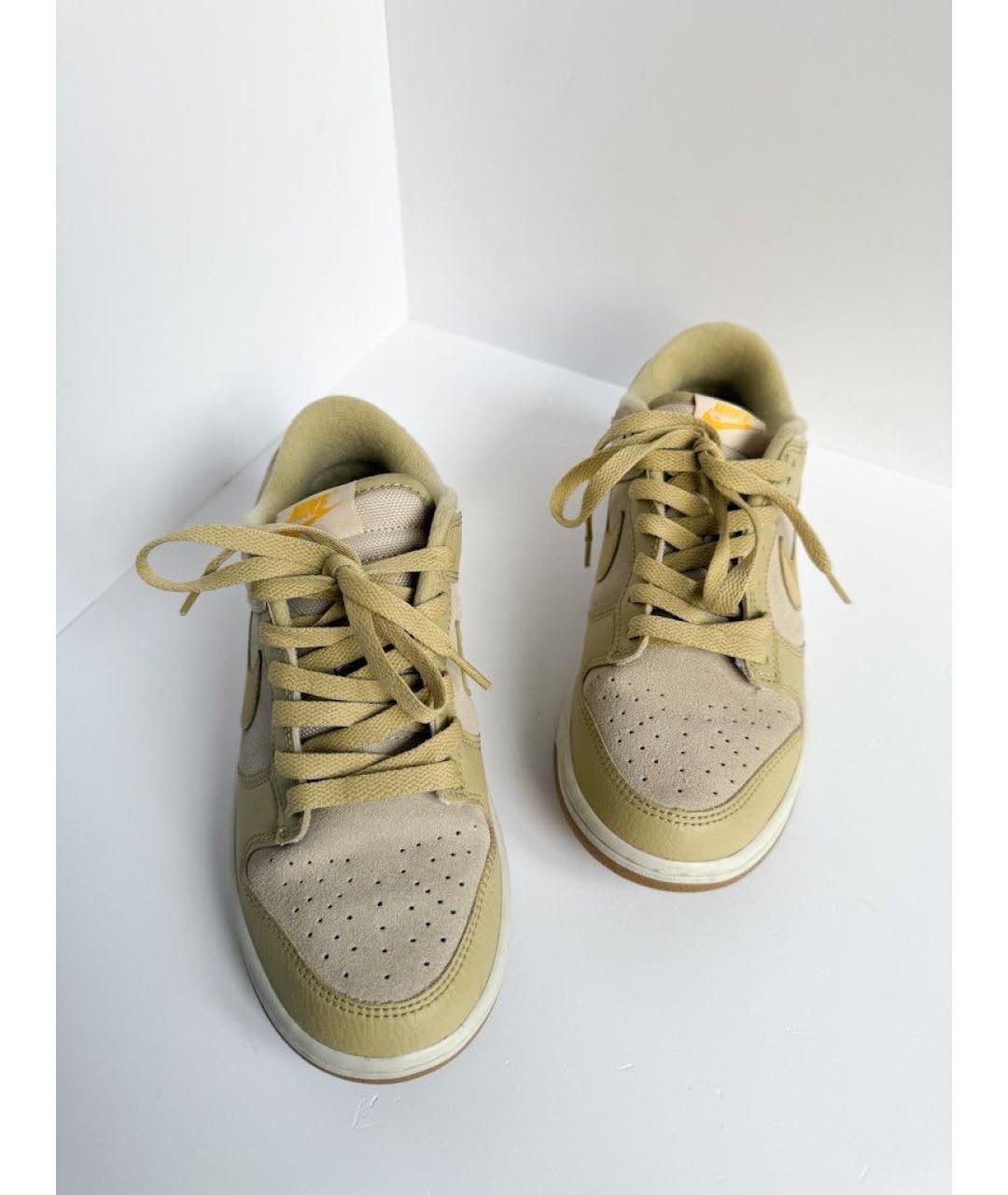 NIKE Бежевые кожаные кеды, фото 2
