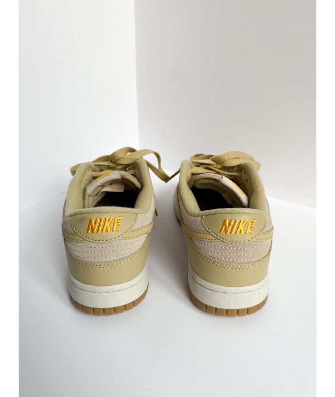 NIKE Бежевые кожаные кеды, фото 4
