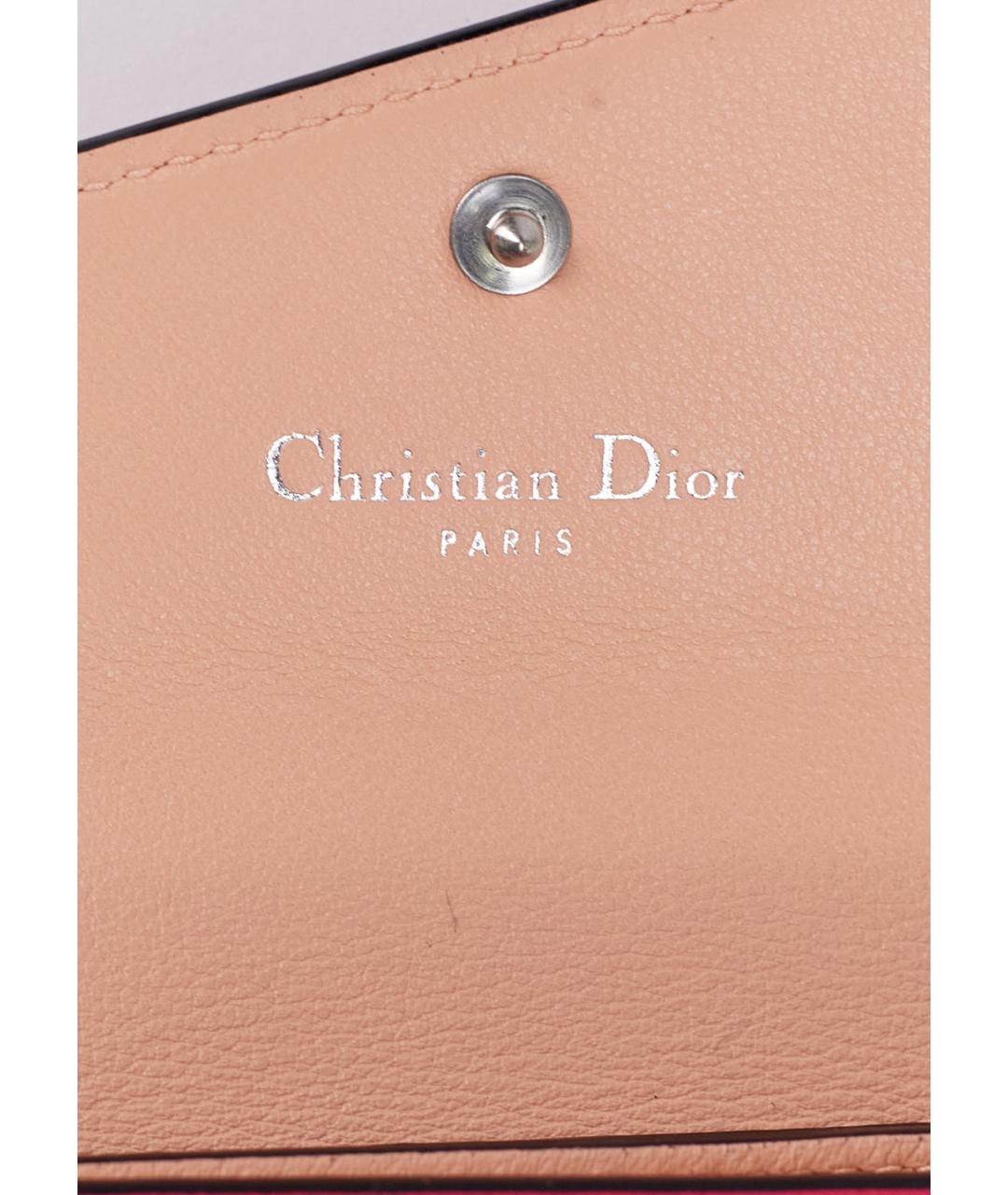 CHRISTIAN DIOR Розовый кожаный кошелек, фото 5