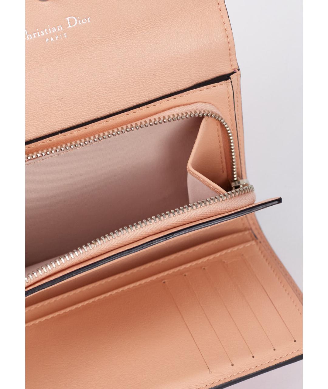 CHRISTIAN DIOR Розовый кожаный кошелек, фото 4
