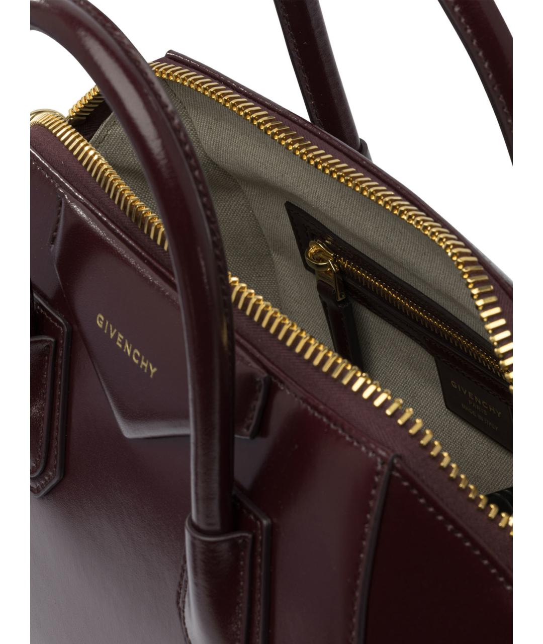 GIVENCHY Бордовая кожаная сумка с короткими ручками, фото 5