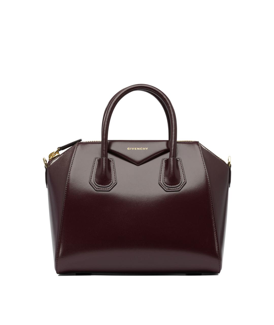 GIVENCHY Бордовая кожаная сумка с короткими ручками, фото 1