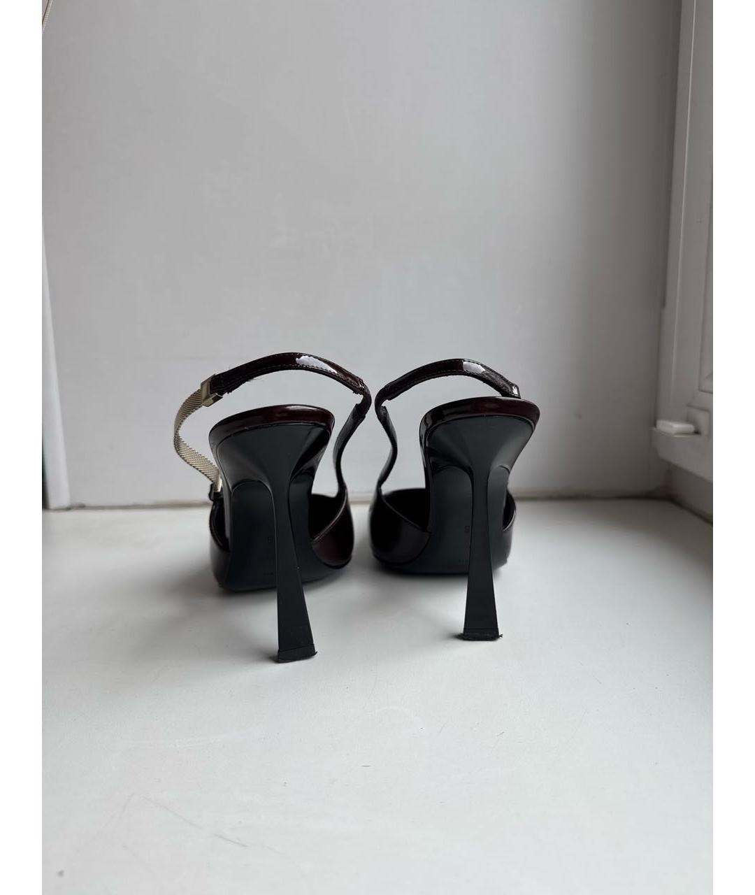 SAINT LAURENT Бордовые туфли из лакированной кожи, фото 4