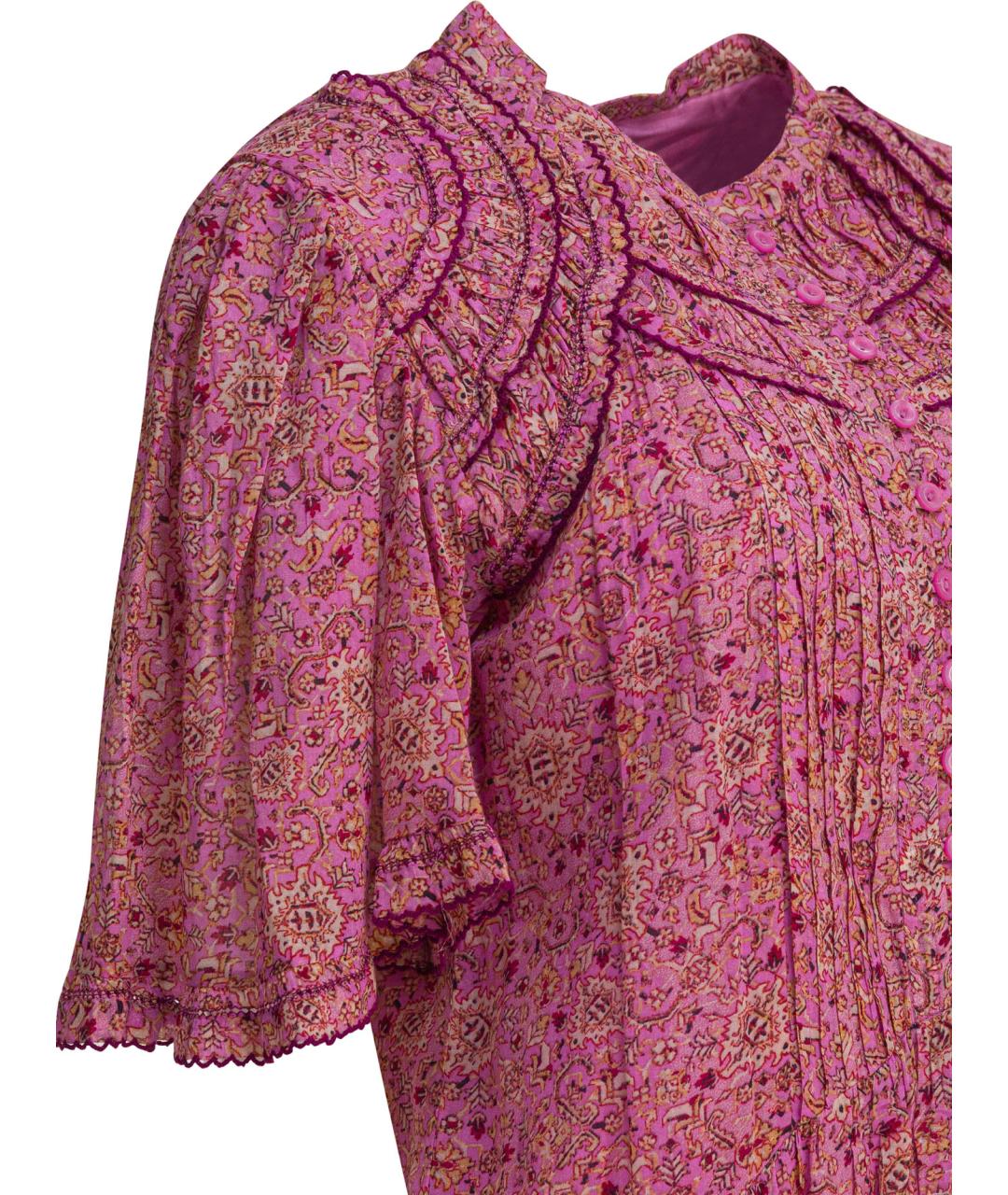 ISABEL MARANT ETOILE Розовое хлопковое повседневное платье, фото 4