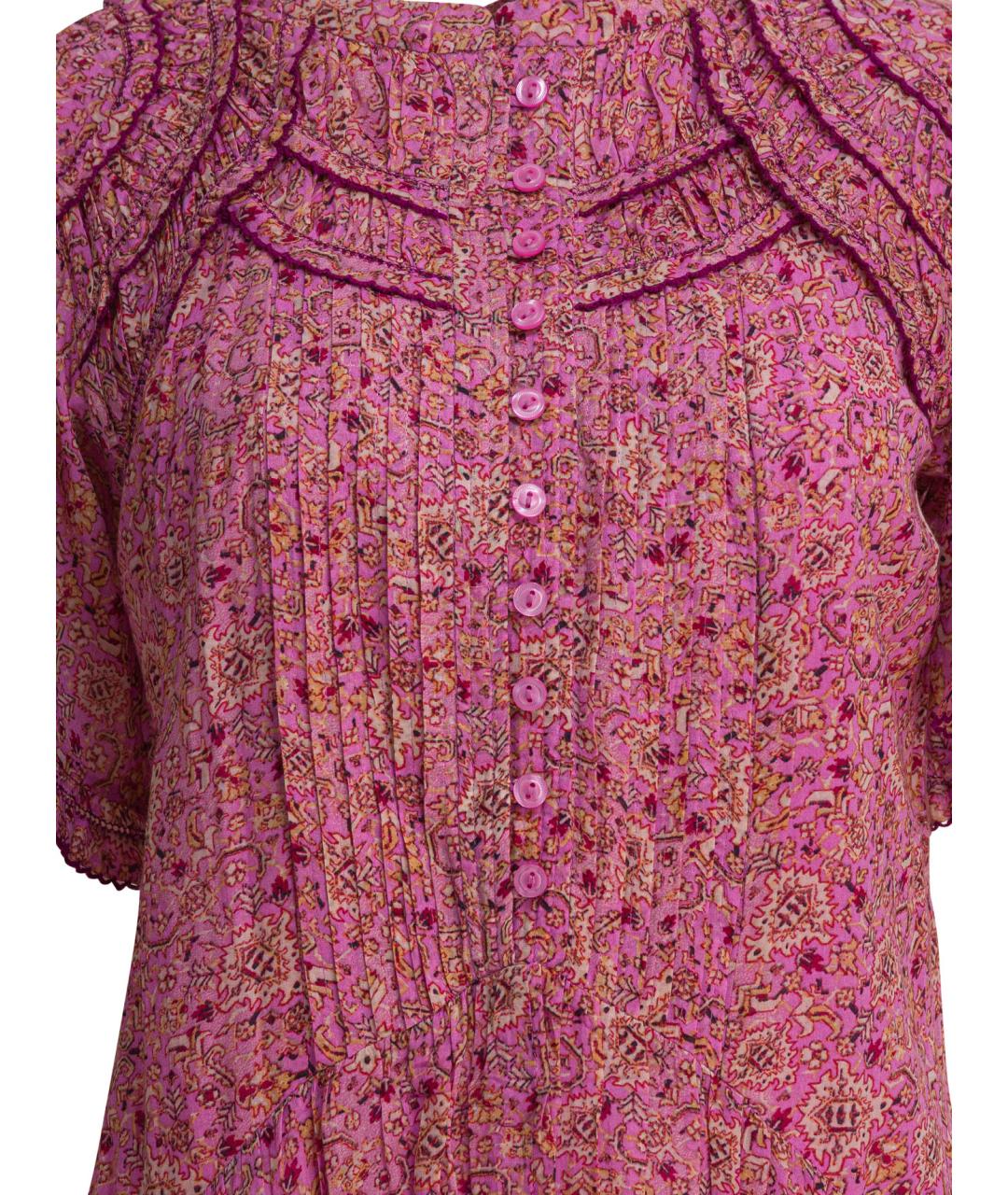 ISABEL MARANT ETOILE Розовое хлопковое повседневное платье, фото 3