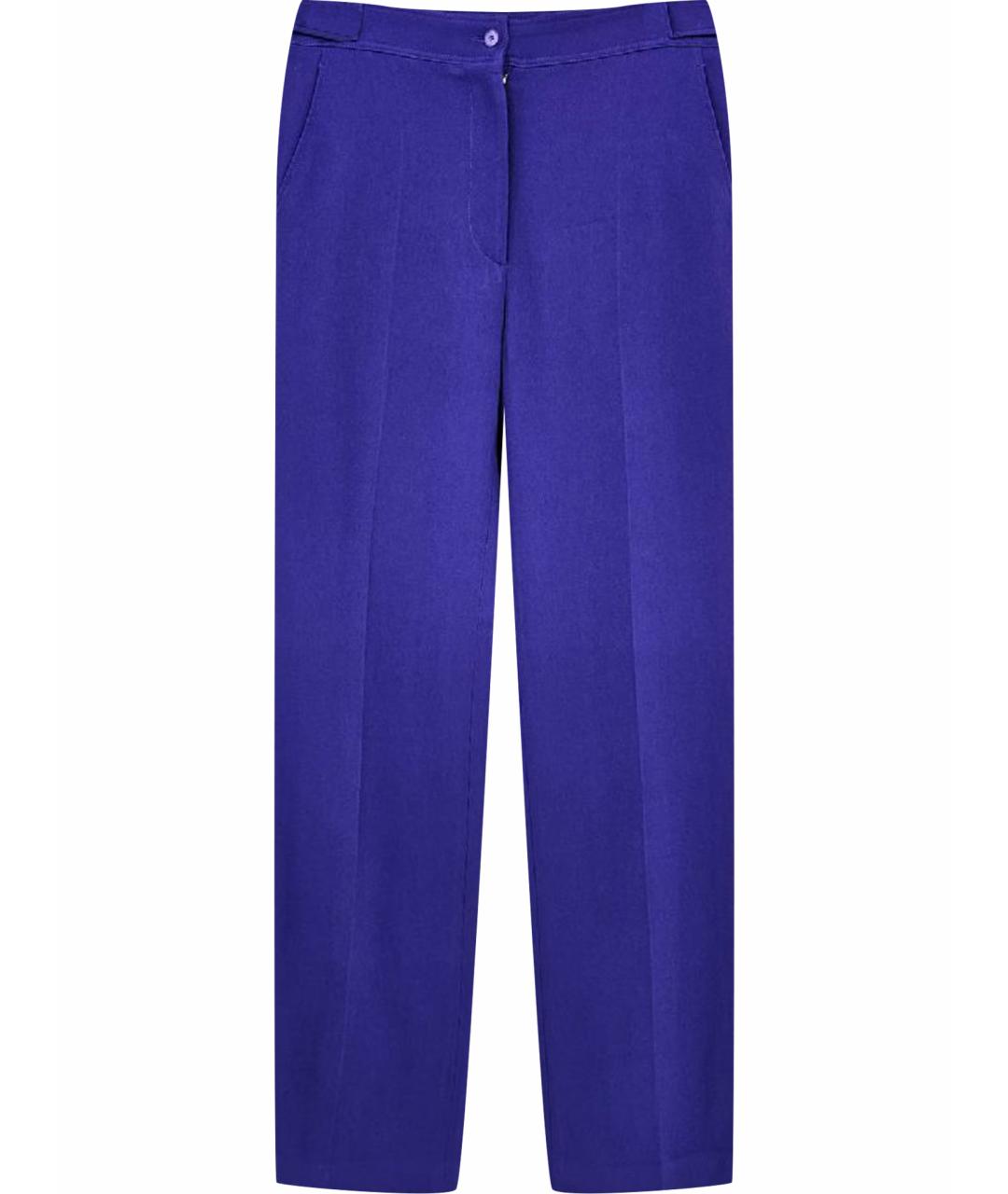 ROCHAS Фиолетовые вискозные прямые брюки, фото 1