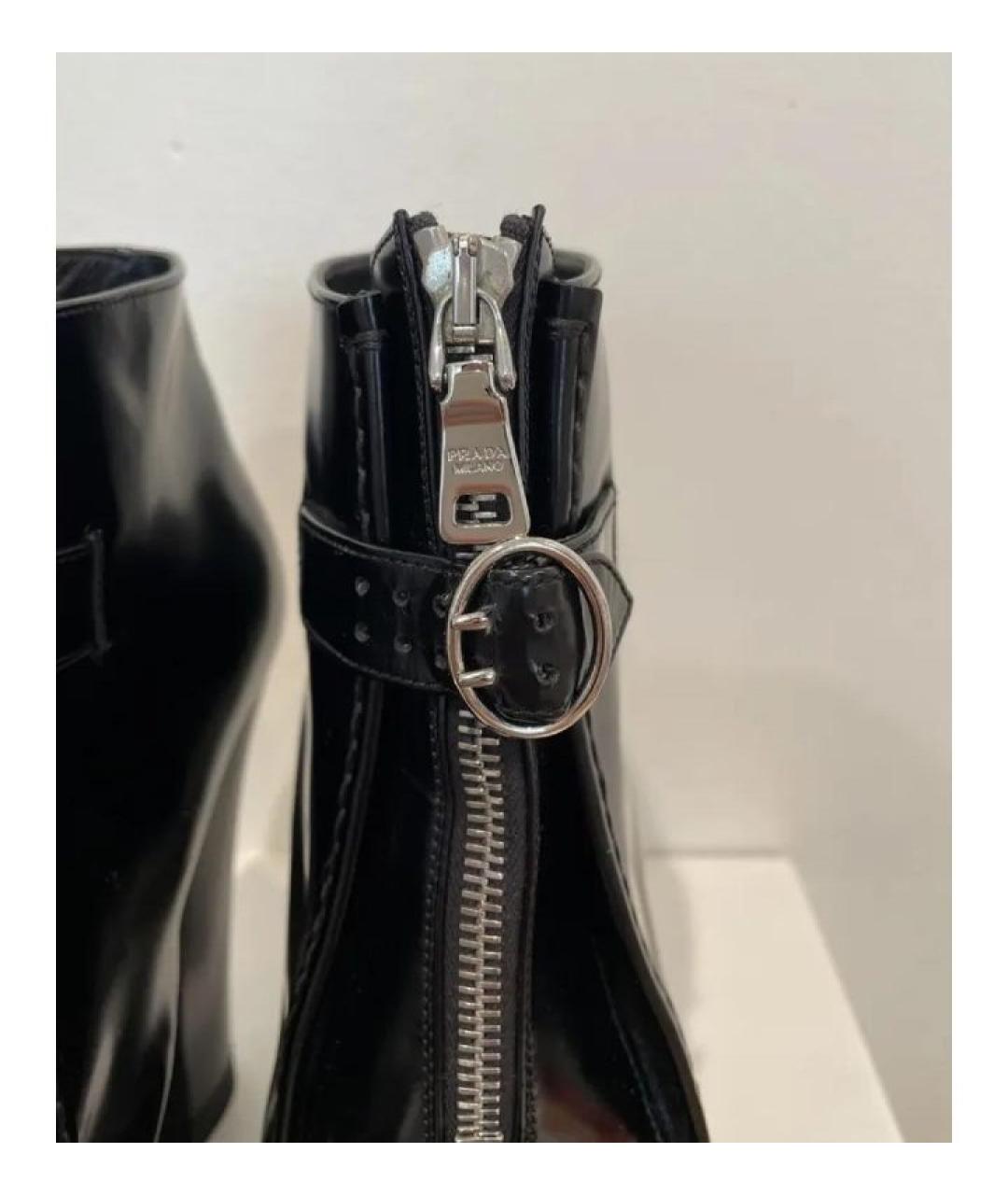 PRADA Черные кожаные ботинки, фото 3