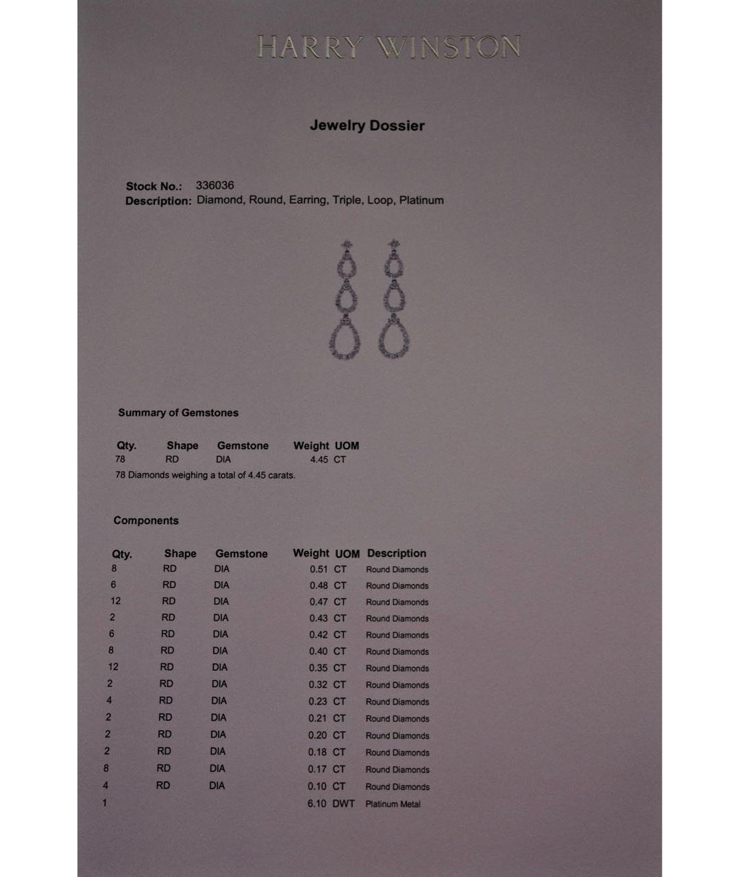 Harry Winston Серьги из белого золота, фото 4