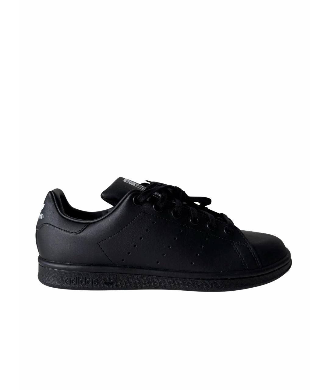 ADIDAS Черные кожаные кеды, фото 1