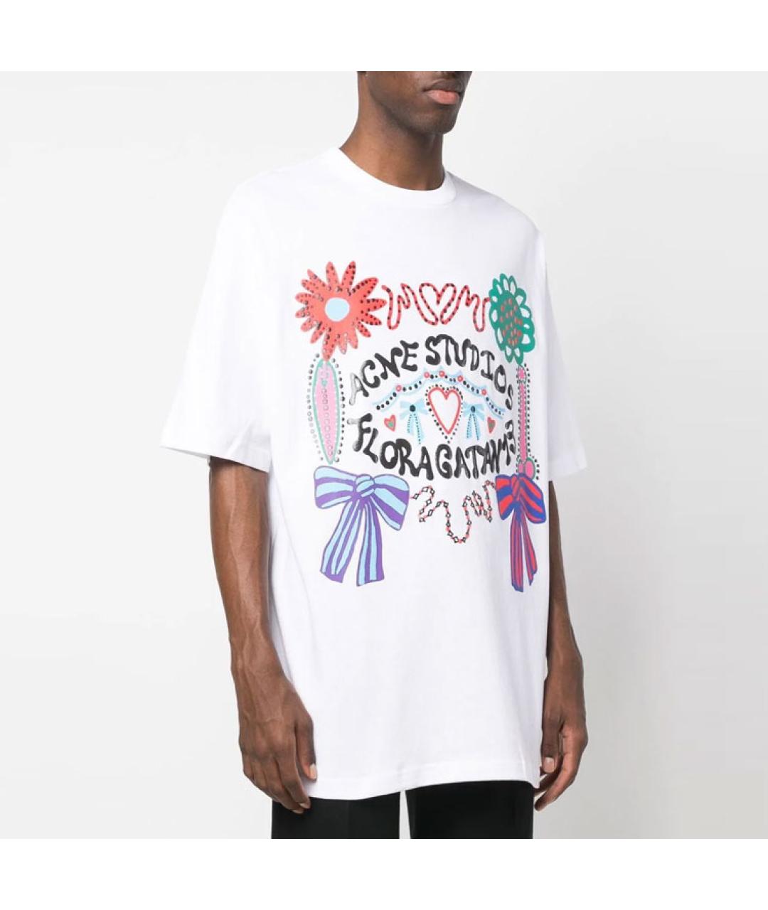 ACNE STUDIOS Белая хлопковая футболка, фото 4