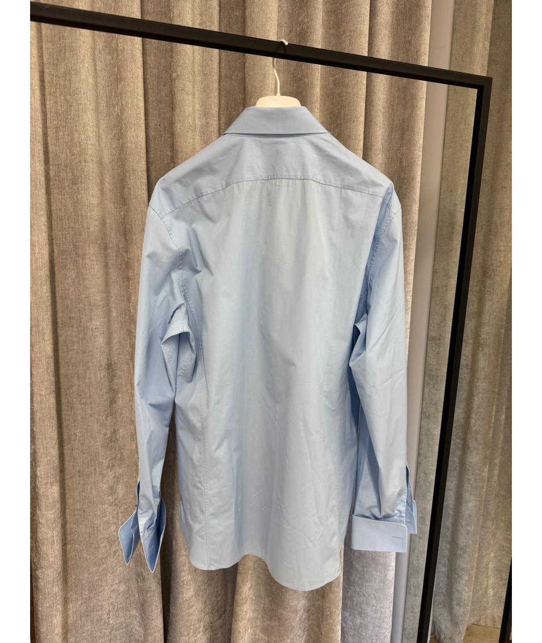GUCCI Голубая хлопковая классическая рубашка, фото 2