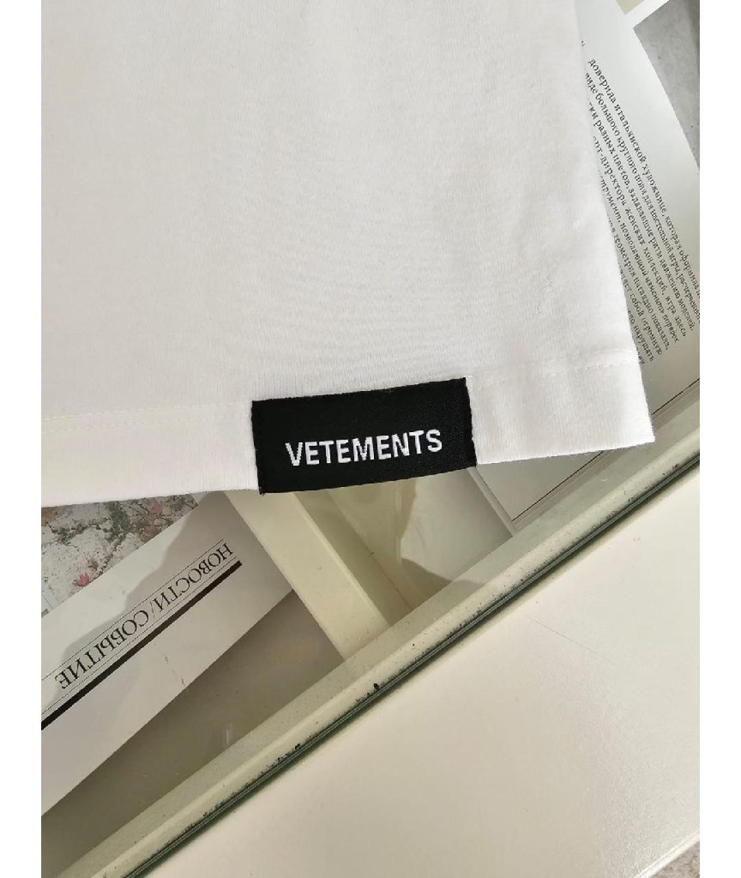 VETEMENTS Белая хлопковая футболка, фото 8