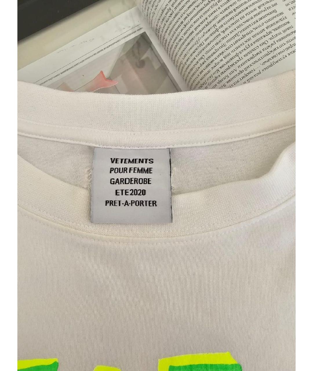VETEMENTS Белая хлопковая футболка, фото 7