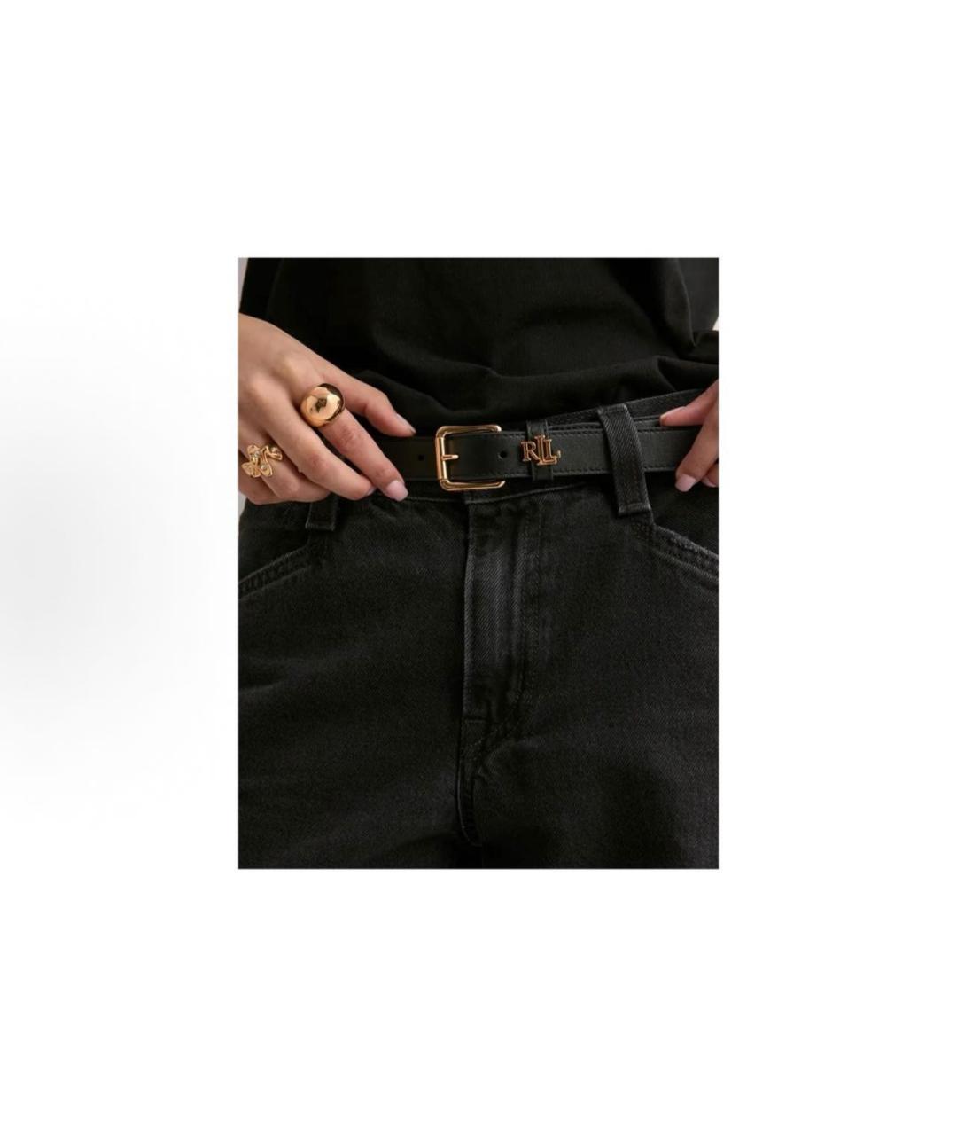 POLO RALPH LAUREN Черный кожаный ремень, фото 3