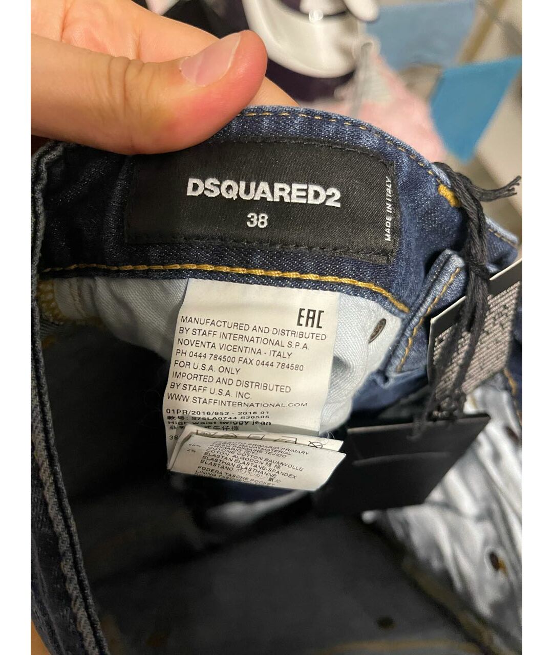 DSQUARED2 Темно-синие джинсы слим, фото 4